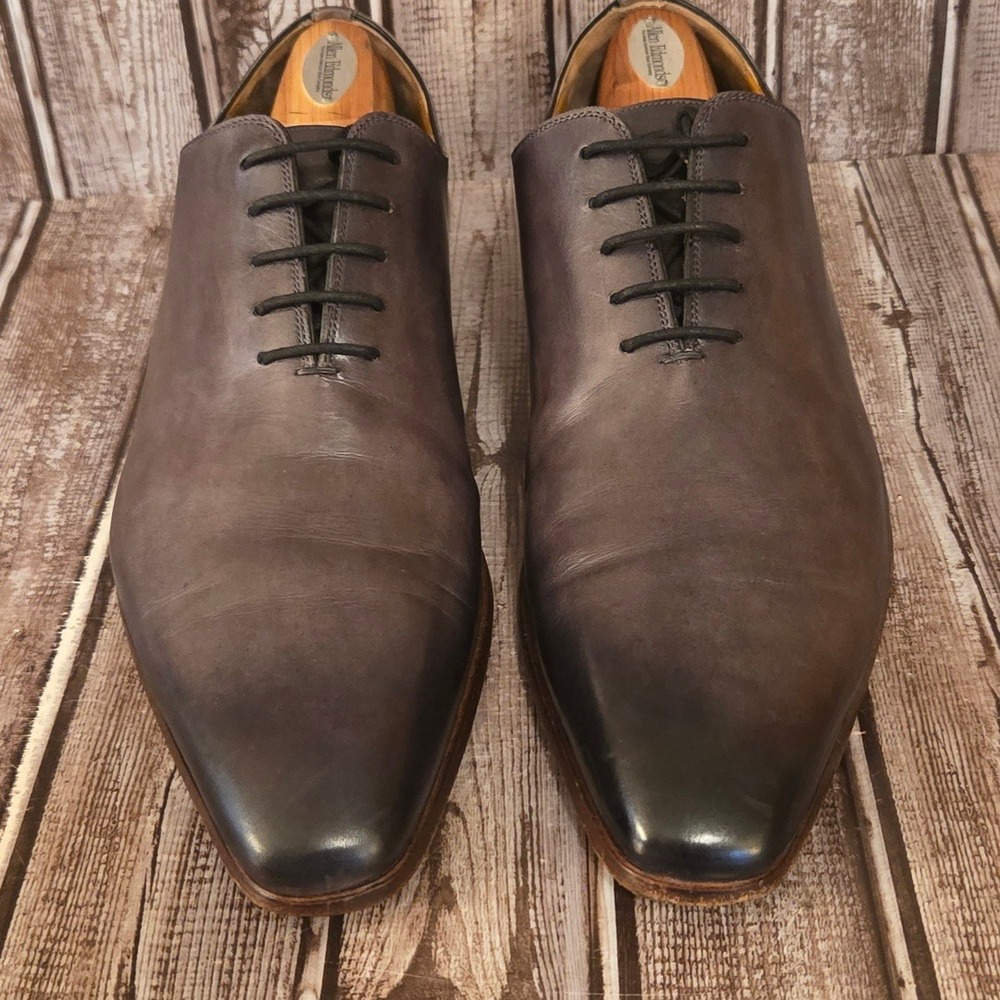 Sz 12 M Mens Magnanni Cruz Wholecut Oxford Brown Burnished Leather Shoes VGUC